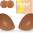 Niidor Adhesive Bra Strapless Ultra Sticky Invisible Push up Silicone Bra Multiple Colors Sizes Reusable for Backless Dress