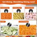5 in 1 Electric Vegetable Chopper, Commercial Vegetable Dicer | Stainless Steel Automatic Shredded, Veggie Cutter with Slicing Shredding Dicing Striping, for Onion Potato Cabbage Fruit