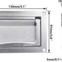 Folding Pull Handle,Zinc Alloy Recessed Handles Container Handle, TTZEZE Flush Lift Recessed Handle Flush Ring Pull for Furniture Drawer Cabinet Door Chest Toolbox (Silver 130x91x19.5mm/5.1x3.6x0.8'')