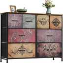 WLIVE Dresser for Bedroom with 8 Drawers, Wide Fabric Dresser for Storage and Organization, Bedroom Dressers, Chest of Drawers for Living Room, Closet, Hallway, Pattern