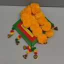 Marubhumi Artificial Marigold Flower Strands Garland for Diwali Decor,5 Feet Long Strands, Garland for Decoration, Diwali Decorations for Home, Christmas Decor Wedding Decor, Mango - 5 PCS