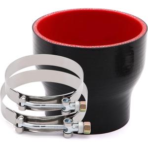 ID 3 inch to 4inch Straight Reducer Coupler Silicone Hose 4-Ply with 2PCS Stainless Steel T-Bolt Clamp