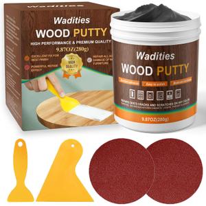 Wadities Black Wood Filler, Black Wood Putty, Paintable Stainable Wood Repair Putty, 9.87 Ounce Wood Furniture Repair kit, Quickly Repair Wood Cracks and Holes on Wooden Floor Furniture (Black)