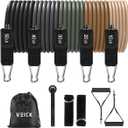 VEICK Resistance Bands, Exercise Bands, Workout Bands, Resistance Bands for Working Out with Handles for Men and Women, Exercising Bands for Fitness Weights Work Out at Home (Gray Brown)