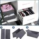 homyfort Dresser Drawer Organizer, Foldable Cloth Storage Box Closet Cube Basket Bins Containers Divider with Drawers for Underwear, Bras, Socks, Ties, Scarves, Set of 6, Grey