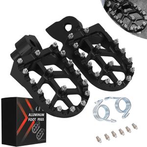 JFG RACING Dirt Bike Foot Pegs,CNC Rest Pedal Footpegs for YZ65 18-23/YZ85 02-23/ YZ125 97-23/YZ250 98-23/YZ250F WR250F 01-23/YZ450F WR450F 03-23/YZ125X 17-23/YZ250X YZ250FX YZ450FX WR426F-Black