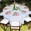 DAKKIONY 10 Pack Round Tablecloth White 120 Inch, Stain Resistant and Wrinkle Polyester Fabric, Washable Table Cover for Kitchen Dining, Wedding, Buffet Table, Holiday Party