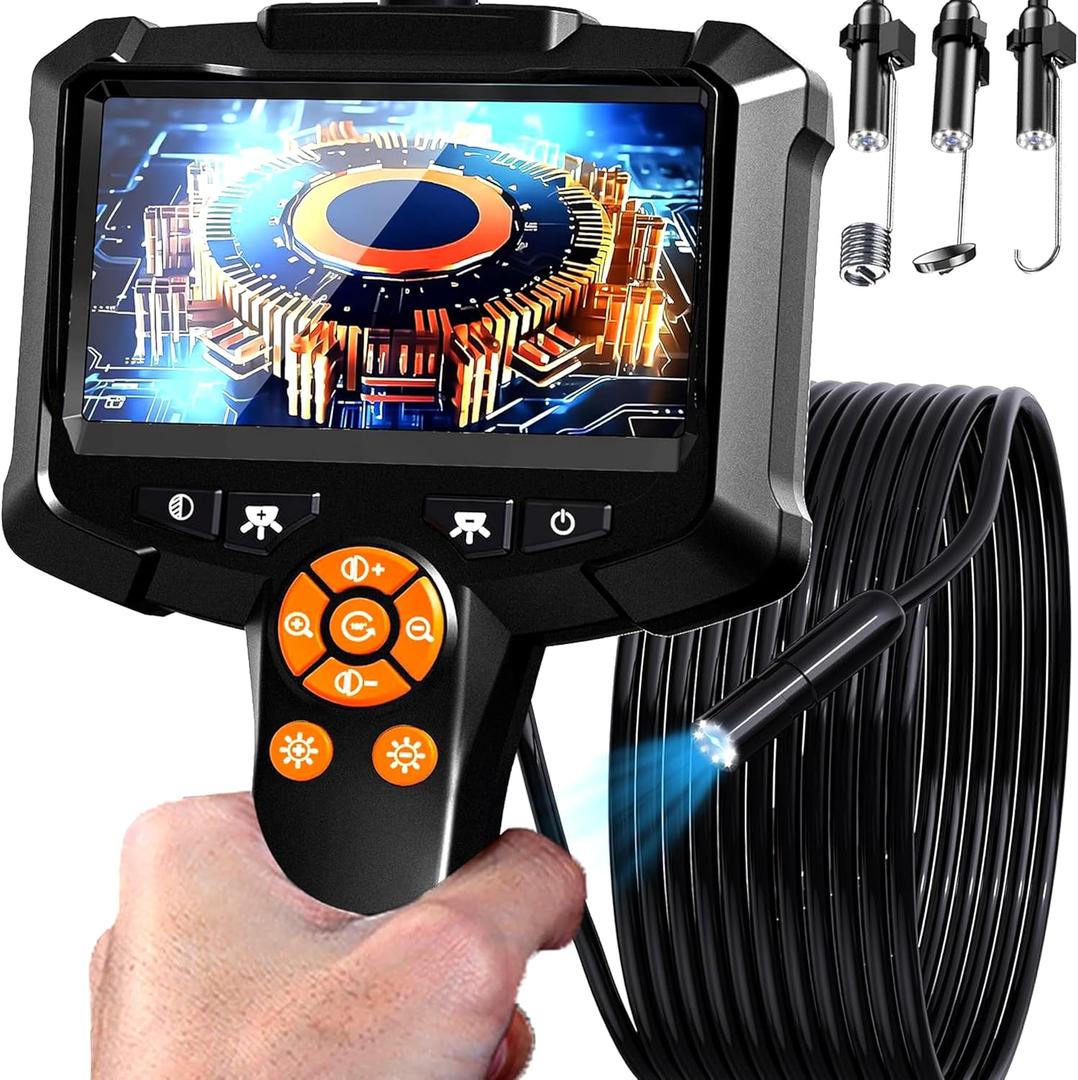 Daxiongmao Endoscope Camera with Light, 1080P HD Borescope with 8 Adjustable Lights, IP67 Waterproof Snake Camera, Ideal for Inspecting Walls, Vents, Automotive Engines, Pipes - Tool for Men (16.4 ft)