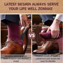 ZOMAKE Long Shoe Horn for Seniors Men,Metal Shoehorn Long handle for Boots, Shoe Spoon Helper