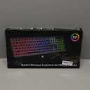 Wireless Keyboard and Mouse Combo, RGB Backlit, Rechargeable & Light Up Letters, Full-Size, Soft Typing, Sleep Mode, 2.4GHz Quiet Keyboard Set for Mac, Windows, Laptop, PC, Trueque KM42Pro (Black)