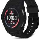 Compatible for Samsung Galaxy Watch 7 6 5 4 44mm 40mm Band with Case, Shockproof Durable Rugged Protective Case with Silicone Replacement Watch Strap, Drop-proof Case for Men Women (Black)