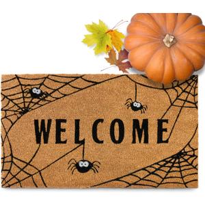 MAINEVENT Spiderweb Doormat 30x17 Inch, Spiderweb Door Mat for Covered Outdoor Area, Spider Doormat, Spider Web Door Mat, Spider Web Welcome Mat, Halloween Coir Doormat