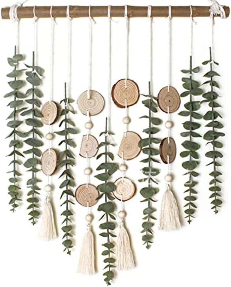 16 Inch Fake Greenery Leaves Plants with Wicker Ball (Green Eucalyptus) | Artificial Eucalyptus Hanging Wall Decor, Rustic Farmhouse Decor for Bedroom Living Room, Boho Home Decor, Gift for Her