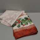 Romanstile Christmas Jacquard Rectangle Tablecloth 60 x 84 Inch - Winter Xmas Holly Bell Table Cloth, Heavy Weight Vintage Damask Fabric Table Cover for Holiday, Party, Dinner Decor (Green)