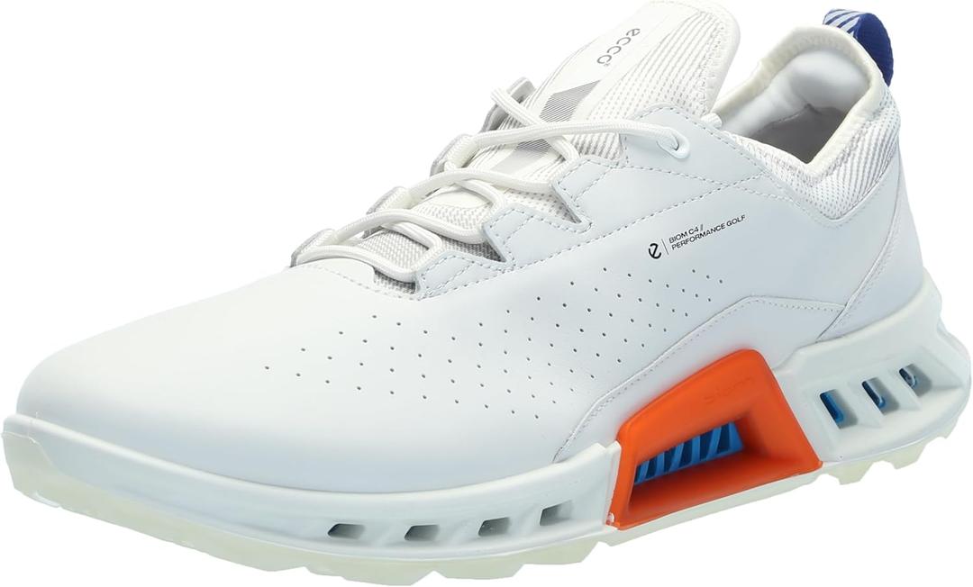 ECCO Men's Biom C4 Gore-TEX Waterproof Golf Shoe, White/ Mazarine Blue, 11-11.5