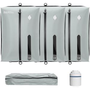 Reusable Vacuum Bags for Travel With Pump,Professional Waterproof IPX8 Zipper Vacuum Compression Bag for Suitcases Backpack,Space Saver Bags Packing Organizers for Clothing Packing(3PACK+PUMP) (Gray)