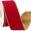 Ribbli Red Velvet Wired Ribbon 2.5 Inch Luxury Velvet Christmas Ribbon for Gift Wrapping Christmas Tree Decoration Crafts Wreaths Supplies -10 Yards