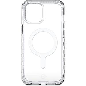 ITSKINS Supreme Clear Magnetic Protective Phone Case Compatible with iPhone 13 Mini | Compatible with MagSafe, Slim Hybrid Case, Anti-Yellowing, Military Shockproof Cover | Transparent White Print