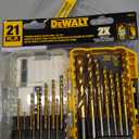 DEWALT Titanium Nitride Coated Drill Bit Set, Pilot Point, 21-Piece (DW1361)