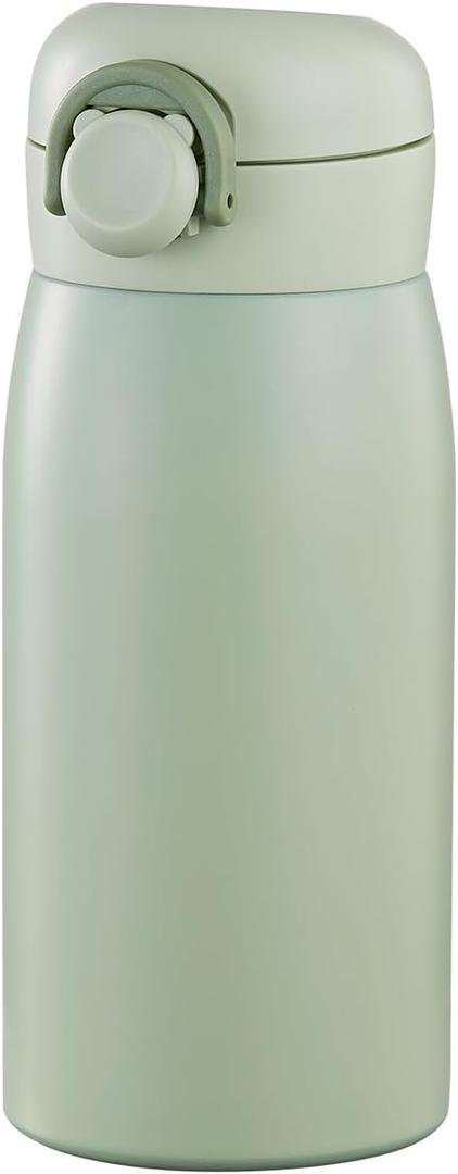 12 oz Mini Water Bottle Small Stainless Steel Thermoses - Insulated Vacuum, Leak Proof, Keeps Drinks Hot/Cold - Ideal for Coffee, beverage, Water - Green