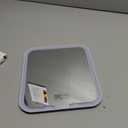 Travel Makeup Mirror with Light, Large Lighted Makeup Mirror 9.2x8inch Tabletop Vanity Mirror with Lights, Rechargeable Desktop Cosmetic Mirror with 360 Rotatable Stand, 3 Color Lights