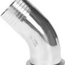 DERNORD Sanitary Hose Barb Pipe Fitting 2" Tri Clamp (64MM Ferrule) 45 Degree Elbow Tube OD 2"/51MM