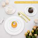 Goodluck 200PCS White Plastic Plates, Heavy Duty Disposable Plates with 100 10.25 inch Dinner Plates and 100 7.5 inch Dessert Plates for Party, Holiday, Wedding