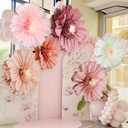 Giegxin 6 Pcs Colorful/Pink/White/Pastel/Rose Red/Orange Giant Paper Flower Extra Large Tissue Flower for Wall Mexican Fiesta Crepe Wedding Bridal Shower Birthday (31.5",24",Pink)