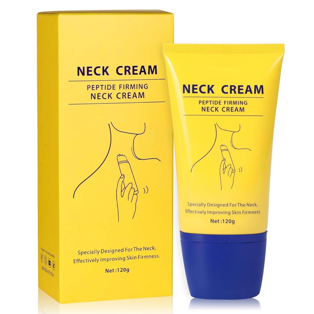 Neck Firming Cream with Massage Roller Hydrating & Tightening & Lifting Cream Silky Texture for Woman