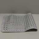 Linoows Non-Slip Bathtub and Shower Mats, Power Grip Bath Mat 35 x 16.3 Inch with Suction Cups and Drain Holes for Tub Bathroom Floor Safety, Machine Washable Soft Bathmat, White