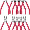 Wire Cutters 10 Pack, 6" Dykes Cutter, HOUSERAN Dikes Wire Cutters Wire Snips with Non-slip Red Handle, Side Cutters, Spring Loaded Wire Cutters, Flush Cutters for Artificial Flowers, Crafts, Zip Tie (10 Pack Wire Cutters)