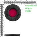 Geekria Replacement Ear Pads for Sony MDR-V55, V500DJ Headphones Ear Cushions, Repair Parts (Black Red)