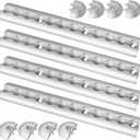 Aluminum L Track, 12 inch L Track Rail with 8 End Caps for Securing Motorcycles, ATVs, Dirt Bikes, Utility Tractors, and More, Use On Pickup Trucks, Vans, Or Enclosed Trailers, Pack of 4