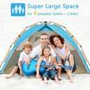 G4Free Deluxe XL Pop Up Beach Tent, 3-4 Persons Easy Setup Sun Shelter Canopy with UPF 50+ UV Protection Extral Wide 70.9 in, 82.7 x 70.9 x 55.1 inch