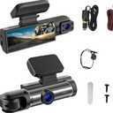 Front & Rear Dashcam,150° Wide Dashcam,Night Vision,180° Rotatable Interior View, 24H Parking Monitor, Loop Recording (Triple Recording)