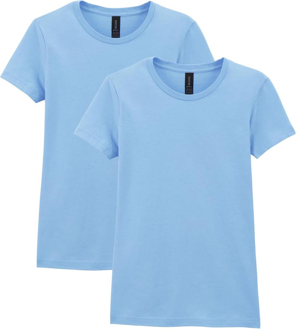 Gildan Womens Softstyle Cotton T-Shirt, Style G64000l, Multipack (Blue, XXL)