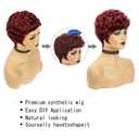Burgundy Short Pixie Cut Wig for Black Women Wine Red Short Wigs For Black Women Pixie Cut Wigs 99J Wine Red Colors(Wine Red)