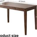Solid Wood Desk with Drawer, Wooden Home Office Desk for Work, Student Computer Desk for Small Spaces, Gaming Study PC Desk for Bedroom, Easy to Assemble (Walnut Color 47 inch)