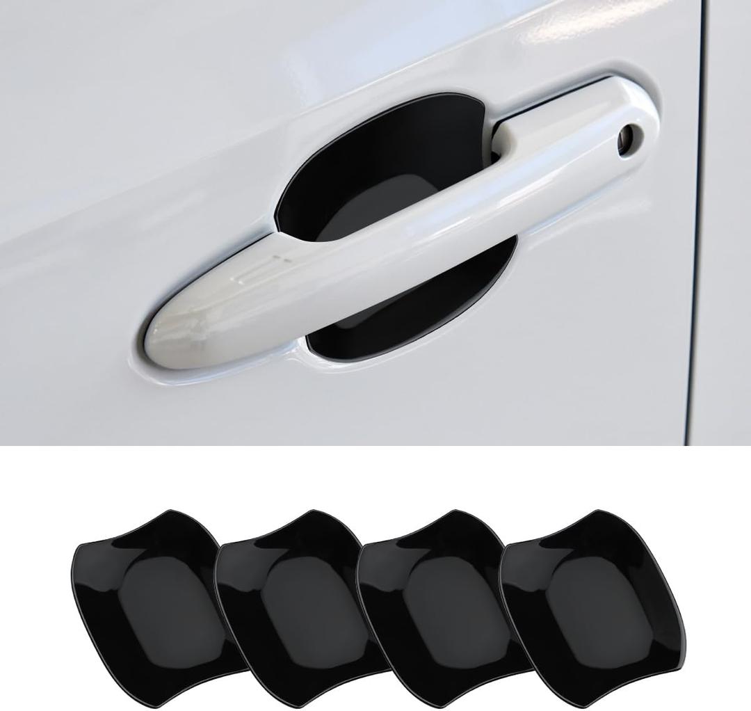 Exterior Door Handle Bowl Cover Compatible for Toyota RAV4 2019 2020 2021 2022 2023 2024 2025 Accessories Door Handle Bowl Scratch Protector Glossy Black