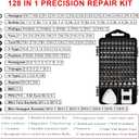 Precision Screwdriver Kit, 130-in-1 Electronics Repair Tool Set Fast Repair Kits for Phone, Computer, Laptop, Camera (Black)