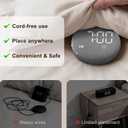 SolaceRise Super Loud Alarm Clock for Heavy Sleepers: Vibrating Digital Auto-Dim Clock with Bed Shaker for Hearing Impaired - Portable Rechargeable Battery for Bedroom Travel Dorm - Gray