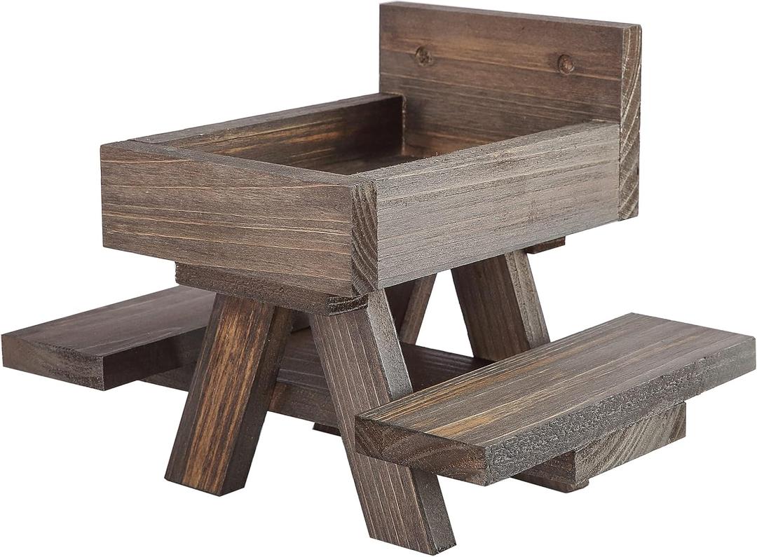 BalterFF Squirrel Feeder for Outside Yard Games Funny Peanuts in Shell for Picnic Table House Garden Decor Chipmunk Bench Corn Cobs Holder Chipmunk Squirrel Gifts for Squirrel Lovers Wooden