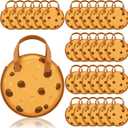 Tranqun 36 Pcs Cookies Party Favor Bags Bulk Cookie and Milk Non Woven Goodie Bags with Handle for Chocolate Chip Cookie Birthday Baby Shower Party Supplies