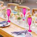 48pcs Pink Champagne Flutes,6OZ Acrylic Champagne Glasses Plastic Goblets Wine Mimosa Glasses Wedding Toasting Shatterproof Reusable Vintage Champagne Flute Drinking Cups for Bridal Christmas Party