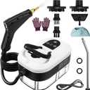Portable Steam Cleaner, 2500W Pressurized Handheld Steam Cleaner with 1.2L Water Tank, 6 Levels Steam Output, 15s Fast Heating Steamer for Cleaning Home Furniture, Bathroom, Car Detailing (White)