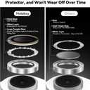 Matekxy for iPhone 17 Air Camera Lens Protector Glitter - Cute Girly Metal Individual Bling Ring Cover for Women, 9H Anti-Scratch Tempered Glass with Aluminum Edging, Sliver Cloud White