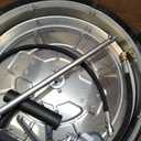 EVEAGE 13.7'' Pressure Washer Surface Cleaner with 4 Wheels Stainless Steel Surface Cleaner & Unique Bending Rod Design 2 Nozzles for Cleaning Driveway & Sidewalk, Max 4000PSI-EP002