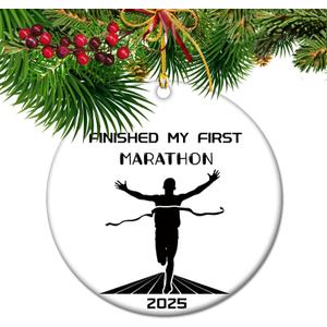 Finish My First Marathon Keepsake Ornament 2025 for Runners, Marathon Training Buddies & Race Lovers | Running Enthusiasts for him (S19)