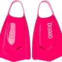 Arena Unisex Adult Powerfin Pro II Swim Training Fins Men and Women Silicone Short Blade Flippers Left-Right Customized, Sizes 4.5-13.5 (9.5-10.5, Pink)