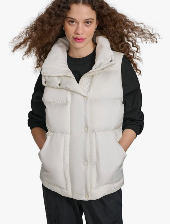Champion Womens Satin Quilted Puffer Vest With Stand Collar Size XL